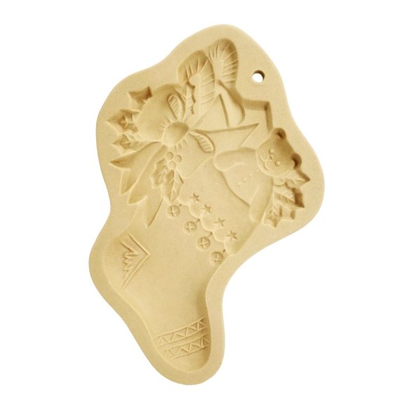 Brown Bag Cookie Art VTG Child's Stocking Mold Hill Design Ceramic 1994 - Picture 1 of 3